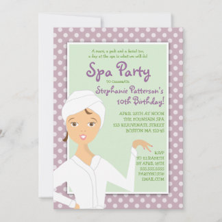 Fun Wellness-Center Girl Geburtstag Wellness-Cente Einladung