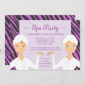 Fun Wellness-Center Girl Geburtstag Wellness-Cente Einladung (Vorne/Hinten)