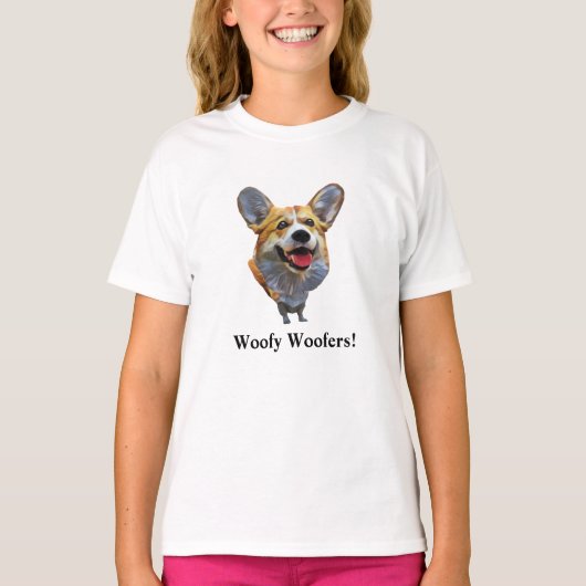 Fun Welsh Corgi Dog Girls T - Shirt (Vorderseite)