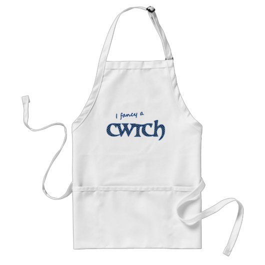Fun Welsh Cwtch Schürze, Polka Dots Schürze (Vorne)
