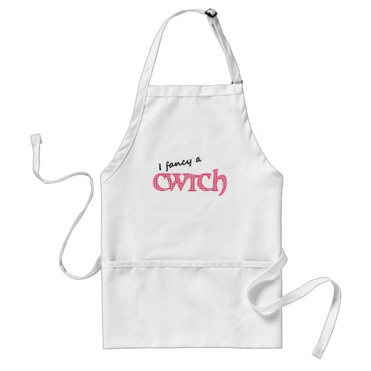 Fun Welsh Cwtch Schürze, Red Karo Gingham Schürze (Vorne)