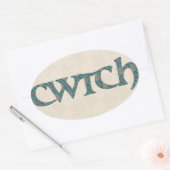 Fun Welsh Cwtch Stickers, Paisley Pattern Ovaler Aufkleber (Umschlag)