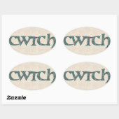 Fun Welsh Cwtch Stickers, Paisley Pattern Ovaler Aufkleber (Blatt)