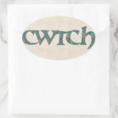 Fun Welsh Cwtch Stickers, Paisley Pattern Ovaler Aufkleber (Tasche)