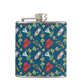 Fun Welsh Emblems auf Blue Hip Flask Flachmann