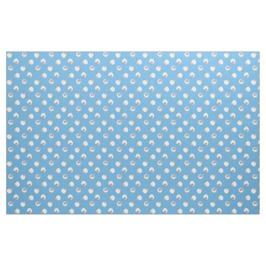 Fun Welsh Sheep auf Blue Pattern Fabric Stoff (Yard (91,4 cm))