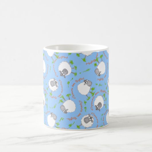 Fun Welsh Sheep Custom Coffee Tasse (Mittel)