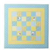 Fun Welsh Sheep, Imitate Patchwork, Keramik Tile Fliese (Vorderseite)