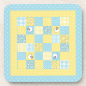 Fun Welsh Sheep, Imitate Patchwork, Square Unterse Untersetzer (Vorderseite)