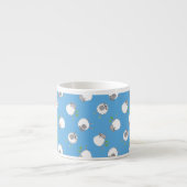 Fun Welsh Sheep Muster auf Sky Blue Background Espressotasse (Vorderseite)