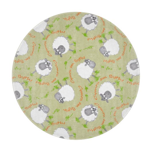 Fun Welsh Sheep, Wales Forever Cutting Board Schneidebrett (Vorderseite)