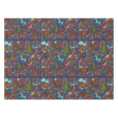 Fun Western Muster Christmas Blue Tischdecke (Vorderseite (Horizontal))