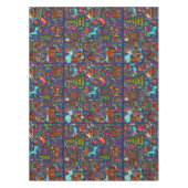 Fun Western Muster Christmas Blue Tischdecke (Vorderseite)