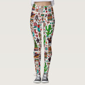 Fun Western Pattern Weihnachten Leggings (Vorderseite)