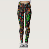Fun Western Pattern Weihnachten Leggings (Vorderseite)