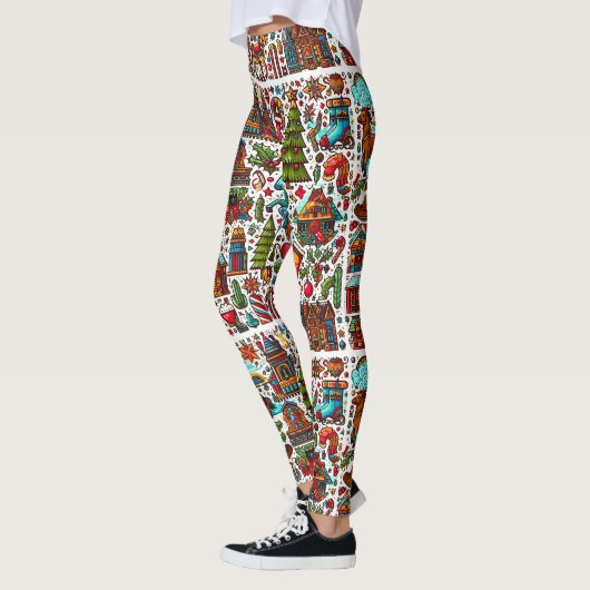 Fun Western Pattern Weihnachten Leggings (Links)