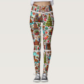 Fun Western Pattern Weihnachten Leggings (Vorderseite)
