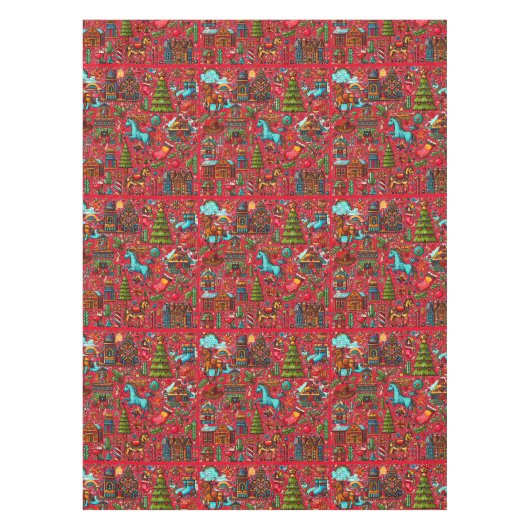 Fun Western Pattern Weihnachten Rot Tischdecke (Vorderseite)