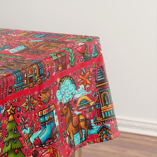 Fun Western Pattern Weihnachten Rot Tischdecke (Beispiel)