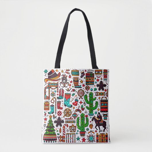 Fun Western Pattern Weihnachten Tasche (Vorderseite)