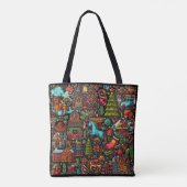 Fun Western Pattern Weihnachten Tasche (Rückseite)
