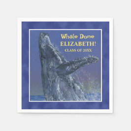 Fun Whale Graduation Party Paper Napkin Serviette