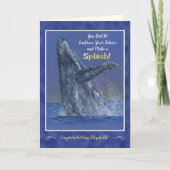 Fun Whale Personalized Graduation Greeting Card Karte (Vorderseite)