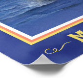 Fun Whale Print für den Unterricht Deep Blue Borde Poster (Ecke)