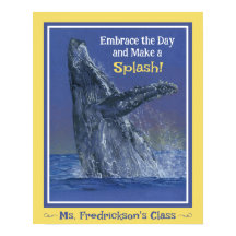 Fun Whale Print für den Unterricht Gelbe Grenze