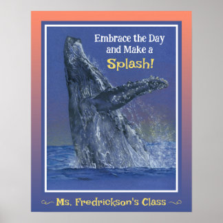 Fun Whale Print für die Sunset Border des Klassenz Poster