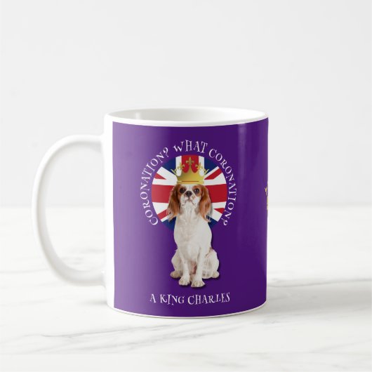 Fun What CORONATION King Charles Spaniel Monogram Kaffeetasse (Links)