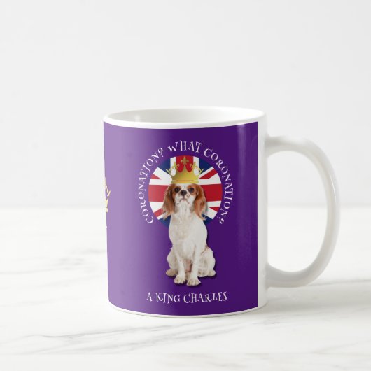 Fun What CORONATION King Charles Spaniel Monogram Kaffeetasse (Rechts)