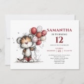 Fun whimsical animals theme kids birthday invites einladung (Vorderseite)