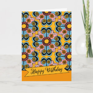 Fun whimsical Blume Power hippie CC0143 Geburtstag Karte