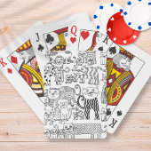 Fun Whimsical Cats Schwarz-Weiß Muster Spielkarten