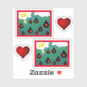 Fun Whimsical Comic Pop Art Set Aufkleber (Blatt)