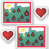 Fun Whimsical Comic Pop Art Set Aufkleber (Vorderseite)