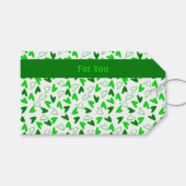 Fun Whimsical Dark Green Lime Green Heartern Muste Geschenkanhänger (Vorderseite (Horizontal))