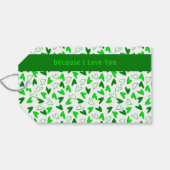 Fun Whimsical Dark Green Lime Green Heartern Muste Geschenkanhänger (Rückseite Horizontal)