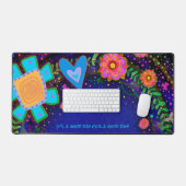 Fun Whimsical farbenfroh Blumenherz Personalisiert Schreibtischunterlage (Tastatur & Maus)