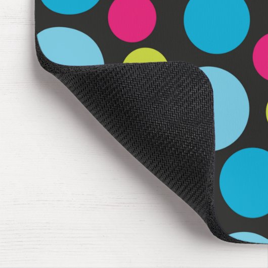 Fun Whimsical farbenfrohe Punkte Türkis blaues Mus Mousepad (Ecke)