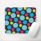 Fun Whimsical farbenfrohe Punkte Türkis blaues Mus Mousepad (Mit Mouse)
