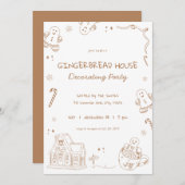 Fun Whimsical Gingerbread House Decoration Party Einladung (Vorne/Hinten)