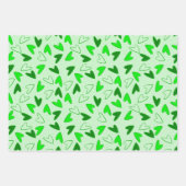 Fun Whimsical Green Heart Pattern Geschenkpapier Set (Vorderseite 2)