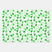 Fun Whimsical Green Heart Pattern Geschenkpapier Set (Vorderseite)