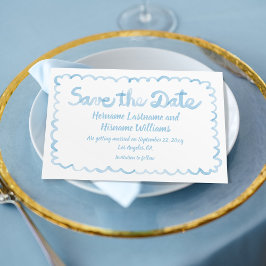 Fun Whimsical Hand Drawn Light White Save The Date