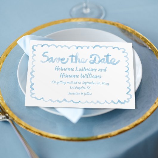 Fun Whimsical Hand Drawn Light White Save The Date