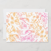 Fun Whimsical Hand gezogen rosa Orange Blüte Save The Date (Rückseite)
