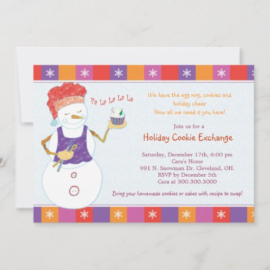 Fun Whimsical Holiday Cookie Exchange Party Einladung (Vorderseite)
