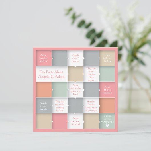 Fun Whimsical Infographic Foto Save the Date (Stehend Vorderseite)